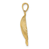 14k Yellow Gold Scallop Shell Pendant with Marco Island Engraving, Camino Journey Charm