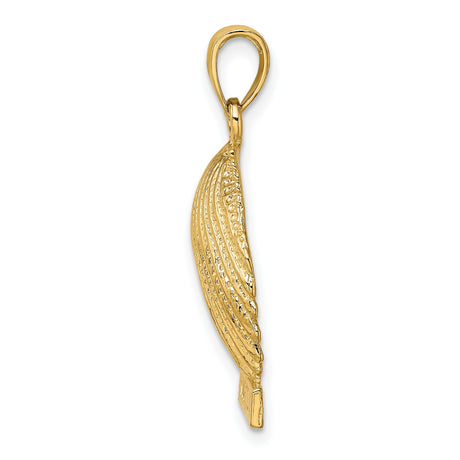 14k Yellow Gold Scallop Shell Pendant with Marco Island Engraving, Camino Journey Charm