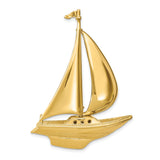 14k Yellow Gold Sailboat Pendant with Detailed Yacht Design, Nautical Charm for Men and Women