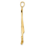 14k Yellow Gold Sailboat Pendant with Yacht and Flag Design, Nautical Ocean Theme Charm