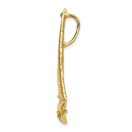 14k Yellow Gold Sailboat Pendant with Rigging and Wave Design, Nautical Theme Jewelry
