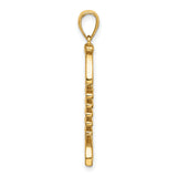 14k Yellow Gold Fishbone Pendant, Stylized Fish Skeleton, Christian Nautical Theme