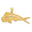 14k Yellow Gold Mahi-Mahi Fish Pendant, Nautical Ocean Theme for Men or Unisex