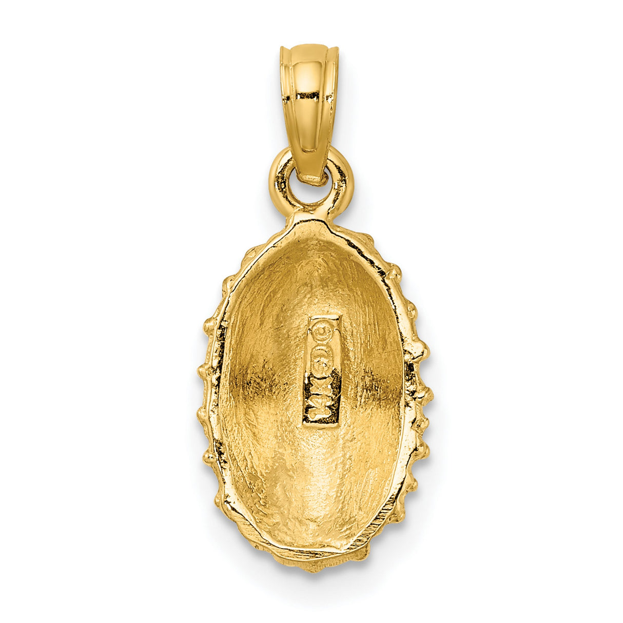 14k Yellow Gold Pendant, Divine Mercy with Radiant Jesus Image, Catholic Religious Charm