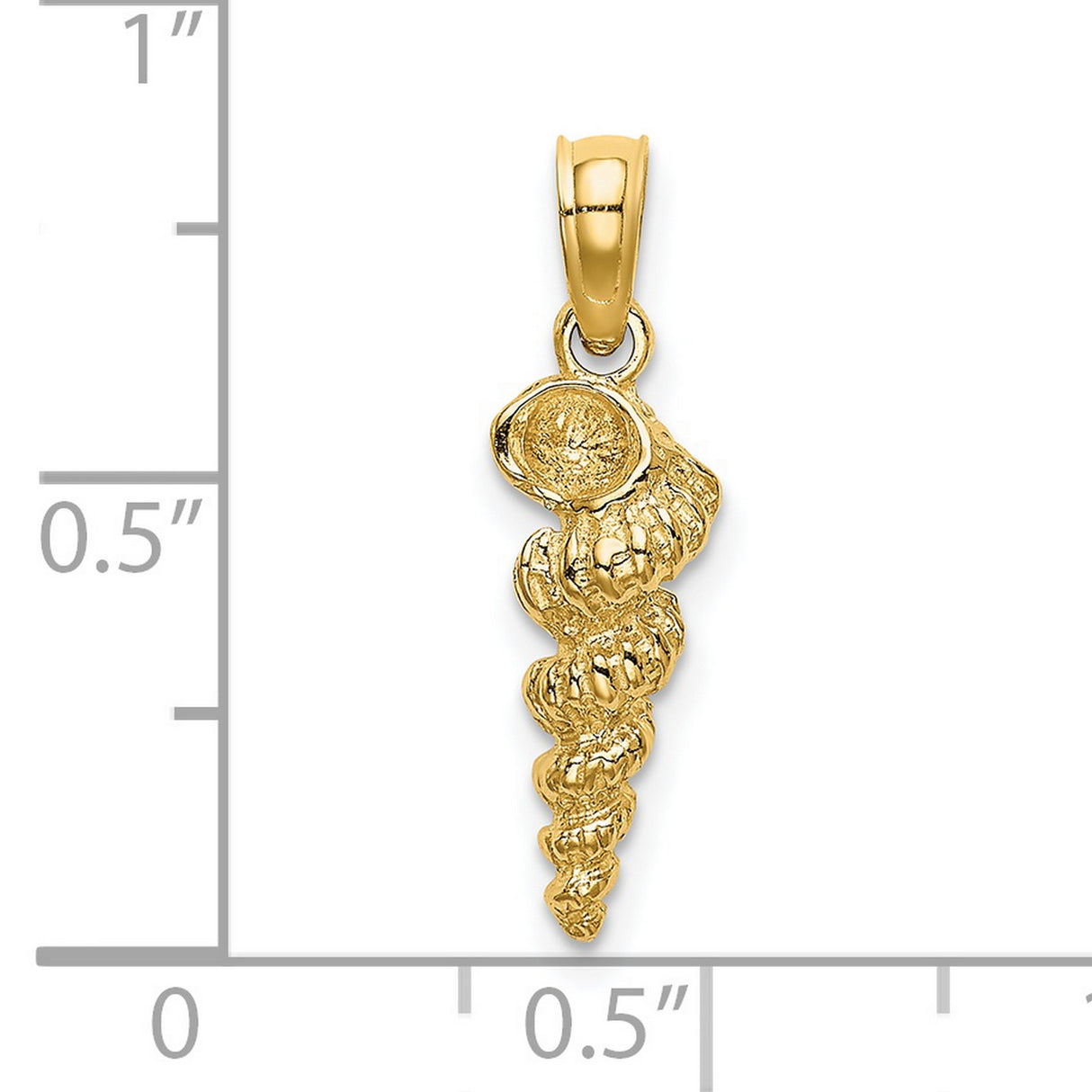 14k Yellow Gold Seashell Pendant with Spiral Shell Design, Ocean-Inspired Coastal Charm