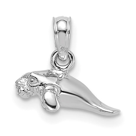 14k White Gold Panther Head Pendant with Claw Design, Bold Jungle Cat Theme for Men or Unisex