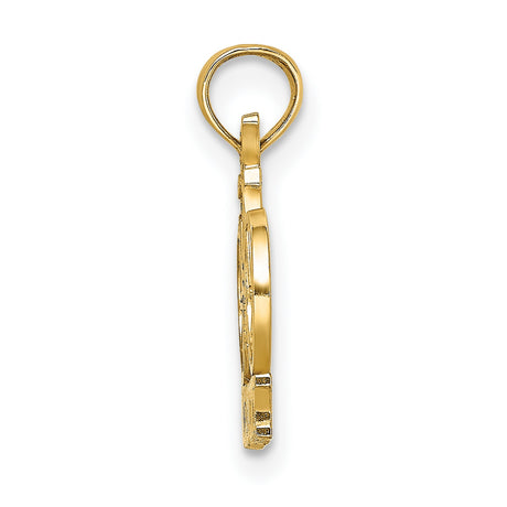 14k Yellow Gold Bike Pendant, Ocean City Beach Cruiser Design, Summer Travel Charm