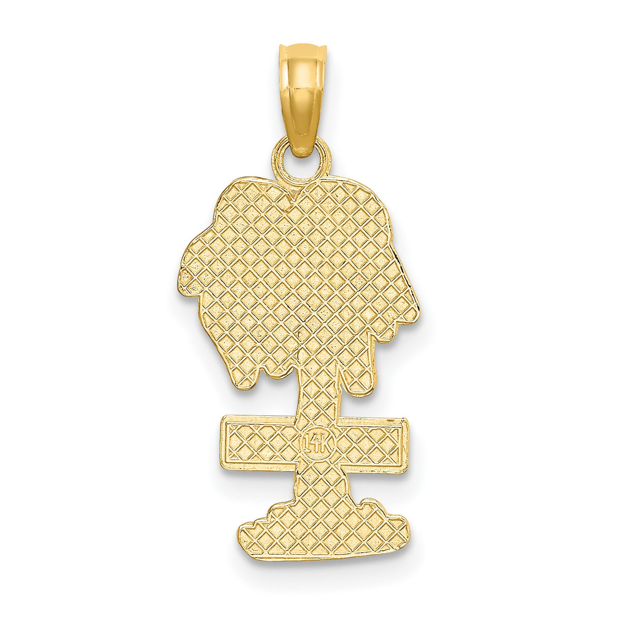 14k Yellow Gold Palm Tree Pendant, Tropical Hawaiian Charm, Ocean-Inspired Beach Jewelry