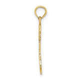 14k Yellow Gold Palm Tree Pendant with Siesta Key Design, Tropical Beach Jewelry