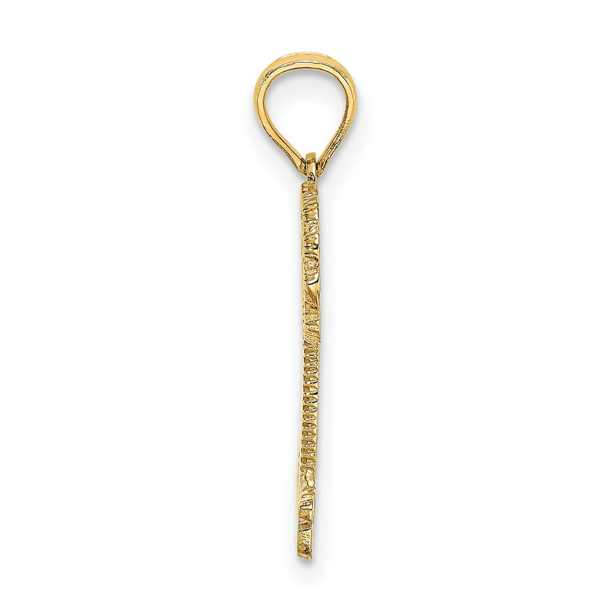 14k Yellow Gold Palm Tree Pendant, Tropical Island Charm, Unisex Vacation Jewelry