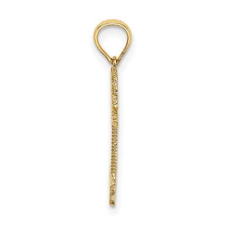 14k Yellow Gold Palm Tree Pendant, Tropical Island Charm, Unisex Vacation Jewelry