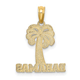 14k Yellow Gold Palm Tree Pendant, Tropical Island Charm, Unisex Vacation Jewelry