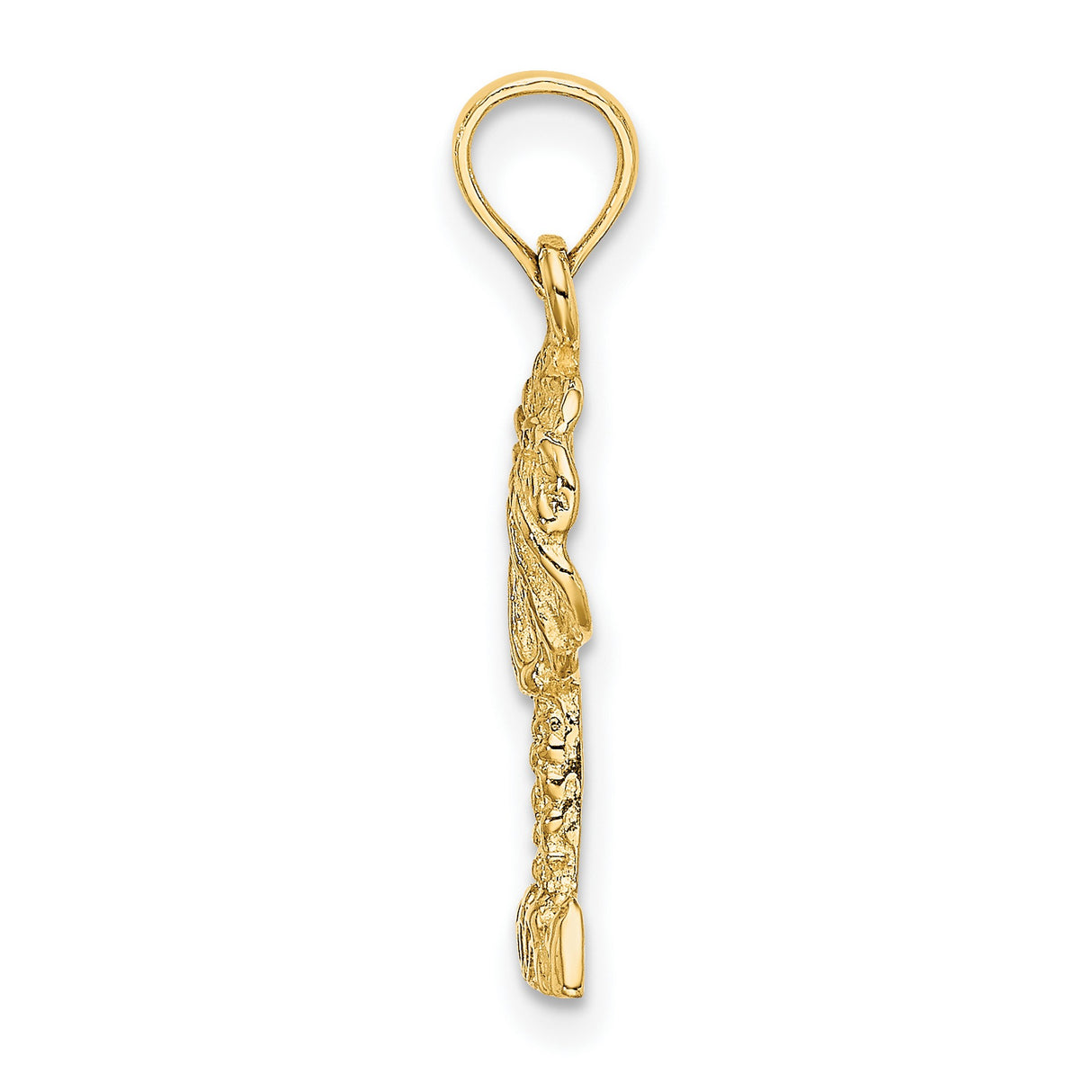 14k Yellow Gold Palm Tree Pendant, Tropical Island Charm, Coastal Beach Theme Jewelry