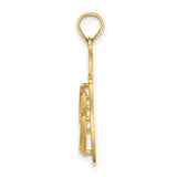 14k Yellow Gold Flip-Flop Pendant with Textured Sandal Design, Tropical Beach Charm