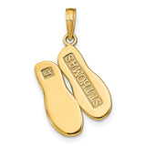 14k Yellow Gold Flip Flop Pendant, Beach Sandal Charm with Coastal Theme