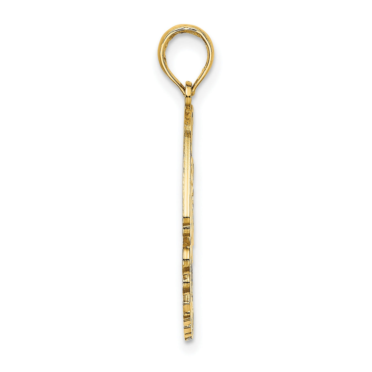 14k Yellow Gold Curacao Fish Pendant, Tropical Angelfish Ocean Charm