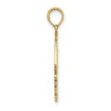 14k Yellow Gold Curacao Fish Pendant, Tropical Angelfish Ocean Charm