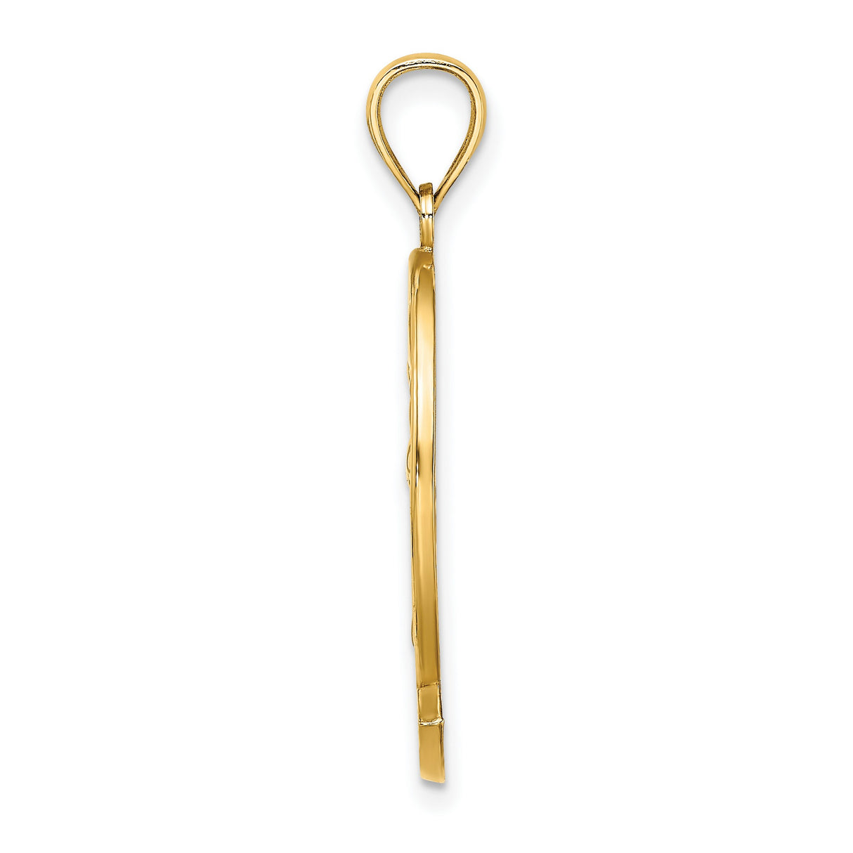 14k Yellow Gold Dolphin Palm Tree Pendant with Sun and Waves Island Charm