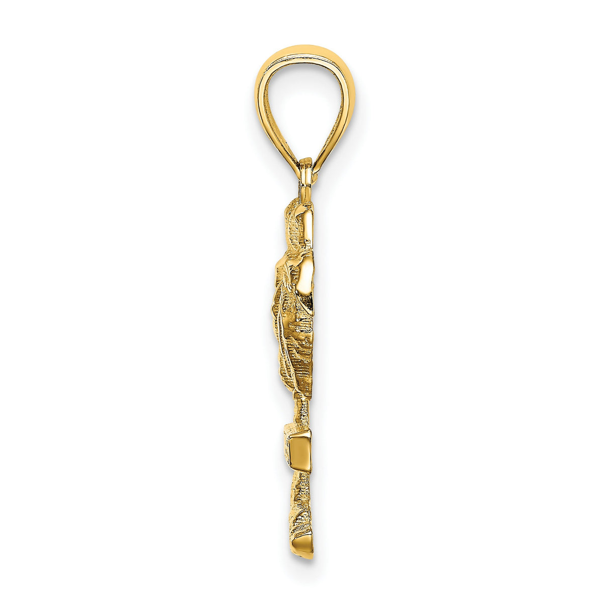 14k Yellow Gold Palm Tree Pendant, Aruba Tropical Beach Charm for Women or Unisex Wear