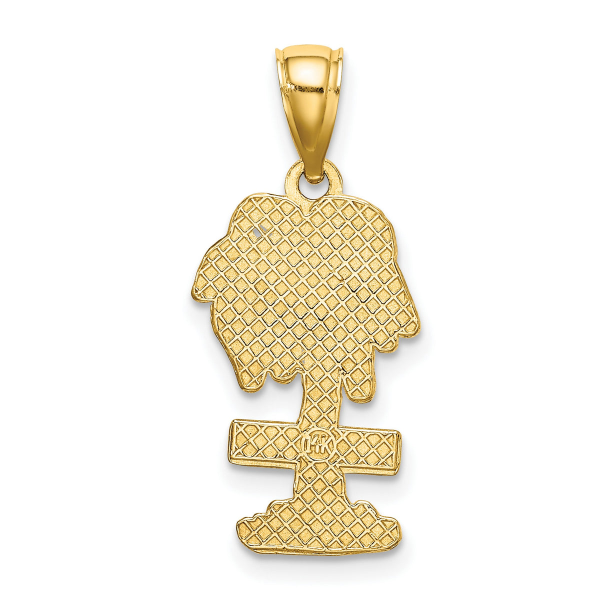 14k Yellow Gold Palm Tree Pendant, Curacao Tropical Island Charm for Women or Unisex Wear