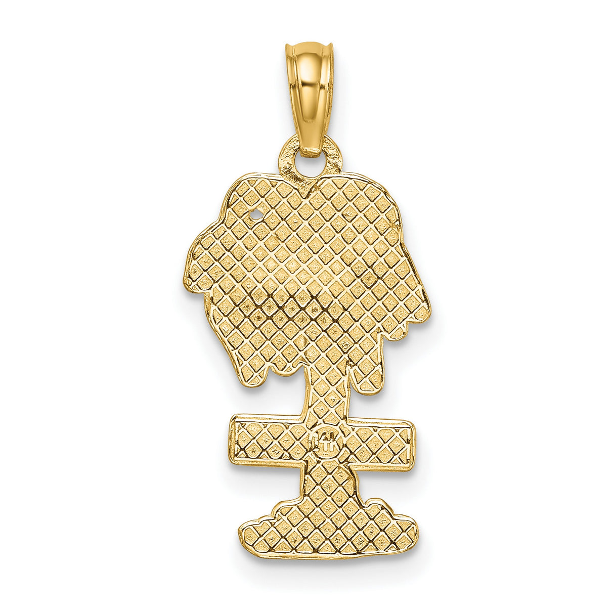 14k Yellow Gold Palm Tree Pendant, Tropical Island Charm, St Martin Beach Travel Jewelry