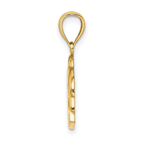 14k Yellow Gold Dolphin Pendant with Caribbean Ocean Theme for Women or Unisex Wear