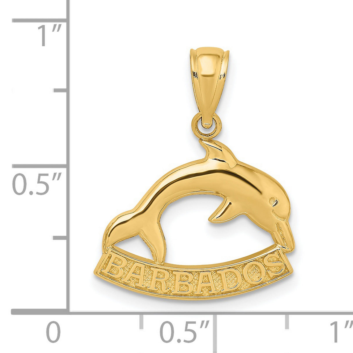 14k Yellow Gold Dolphin Pendant with Caribbean Ocean Theme for Women or Unisex Wear