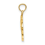 14k Yellow Gold Dolphin Pendant with Curacao Engraving, Ocean-Inspired Unisex Charm