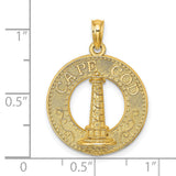 14k Yellow Gold Lighthouse Pendant, Cape Cod Nautical Charm, Coastal New England Jewelry