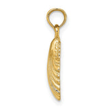 14k Yellow Gold Scallop Shell Pendant, Camino de Santiago Religious Charm for Women