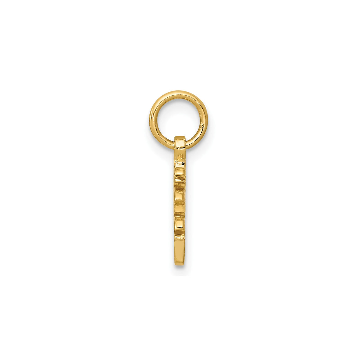 14k Yellow Gold Pendant with Chinese Longevity Symbol, Asian Spiritual Amulet Charm