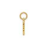 14k Yellow Gold Pendant with Chinese Longevity Symbol, Asian Spiritual Amulet Charm