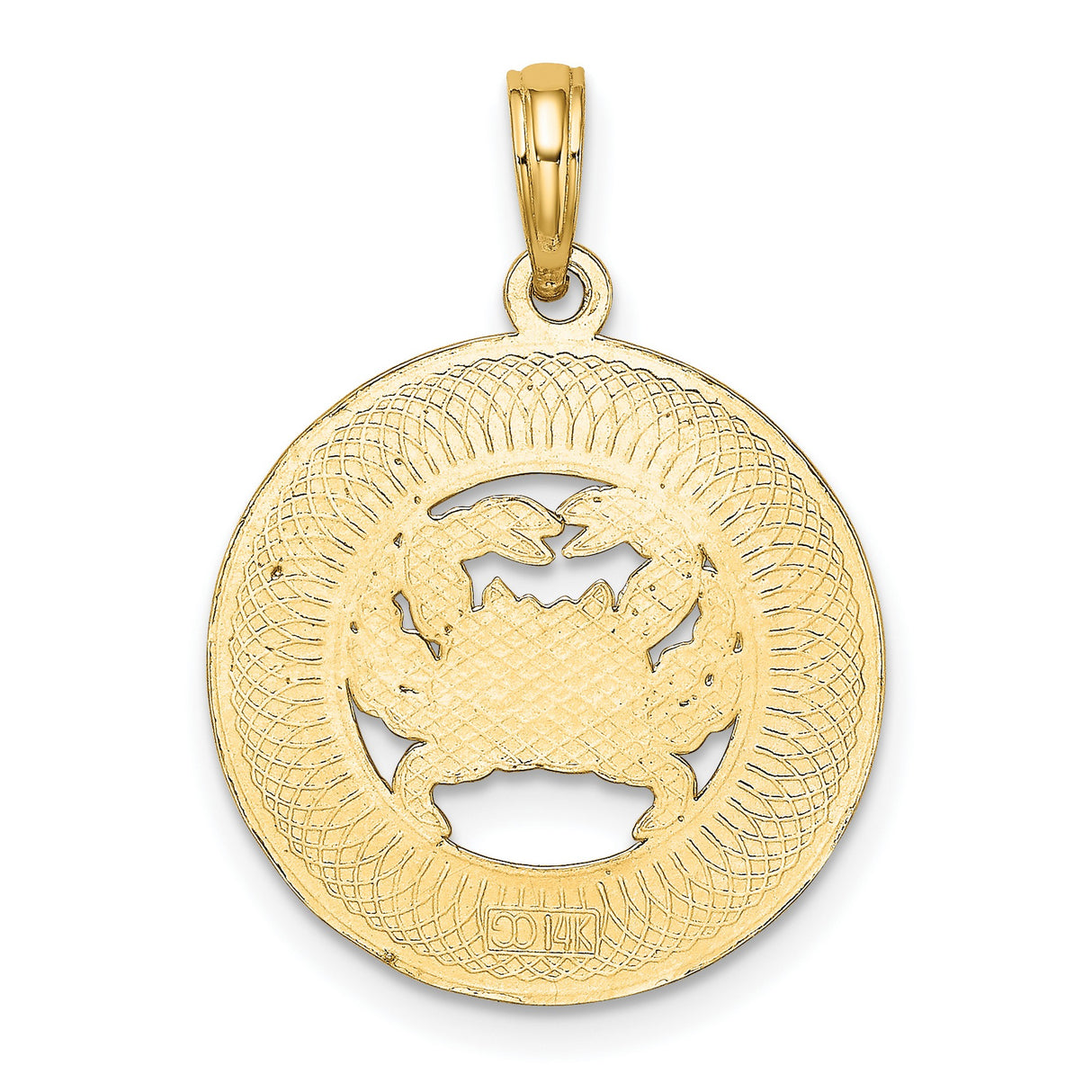14k Yellow Gold Crab Pendant, Ocean City Nautical Charm, Coastal Beach Life Jewelry