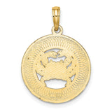 14k Yellow Gold Crab Pendant, Ocean City Nautical Charm, Coastal Beach Life Jewelry