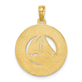 14k Yellow Gold Sailboat Pendant Charm, Ocean City Nautical Jewelry for Men and Women