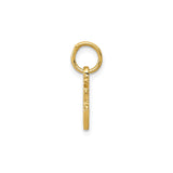 14k Yellow Gold Fu Charm Pendant with Good Fortune Symbol, Unisex Lucky Talisman Jewelry