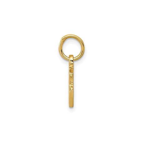 14k Yellow Gold Fu Charm Pendant with Good Fortune Symbol, Unisex Lucky Talisman Jewelry