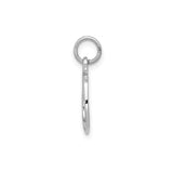 14k White Gold Horseshoe Pendant with Polished Finish and Nail Detail, Lucky Charm Jewelry