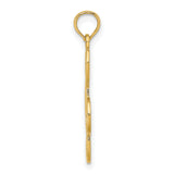 14k Yellow Gold Treble Clef Pendant, Textured Musical Symbol Charm for Music Lovers