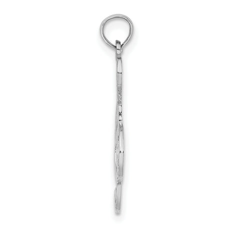 14k White Gold Treble Clef Pendant, Musical Symbol Charm for Women or Unisex
