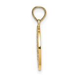 14k Yellow Gold Communion Pendant with Chalice and Cross on Round Disc with Stars