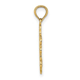 14k Yellow Gold Cross Pendant, Filigree Scrollwork Design, Baroque Vintage Style for Men and Women