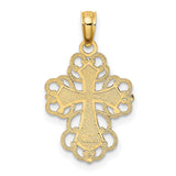 14k Yellow Gold Cross Pendant, Filigree Scrollwork Design, Baroque Vintage Style for Men and Women