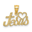 LOVE JESUS Script Charm Pendant in Real 14k Yellow Gold