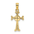 Four 4 Leaf Clover Cross Charm Pendant in Real 14k Yellow Gold