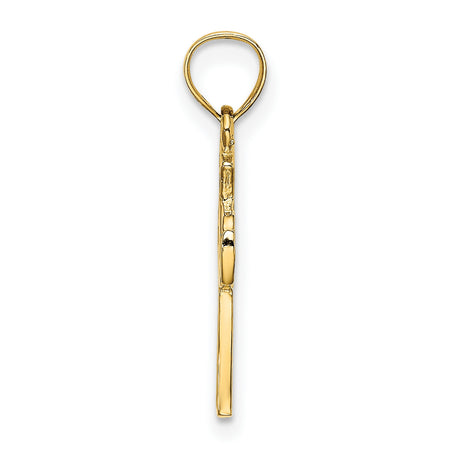 14k Yellow Gold Celtic Cross Pendant with Interlocking Rings, Christian Religious Jewelry