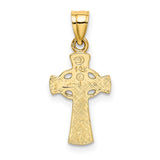 14k Yellow Gold Celtic Cross Pendant with Interlocking Rings, Christian Religious Jewelry