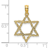 14k Yellow Gold Star of David Pendant with Filigree Design, Jewish Faith Jewelry for Women