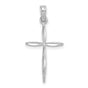 14k White Gold Cross Pendant with Tapered Ends and Open Design for Men and Women