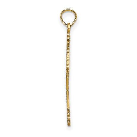14k Yellow Gold Cross Pendant with Floral Motif, Baroque Design, and Heart Center